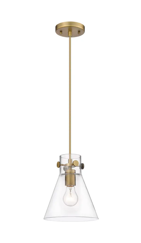 The Newton Cone is a modern industrial collection that incorporates exceptional architectural details and an equally striking cone shaped shade. The geometric shape of the glass or metal shade give this collection a charming and timeless presence. For a kitchen light choice that stands out, look no further than the Newton Cone pendant.