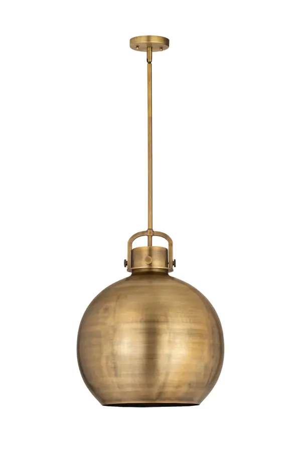 The Newton Sphere is a modern industrial collection that incorporates exceptional architectural details with a beautiful globe shaped shade.  The iconic sphere shaped shade is available in either glass or heavy spun metal, making this collection perfect for creating a truly exceptional space.