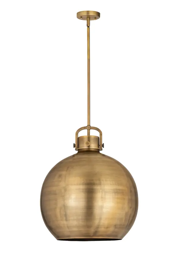 The Newton Sphere is a modern industrial collection that incorporates exceptional architectural details with a beautiful globe shaped shade.  The iconic sphere shaped shade is available in either glass or heavy spun metal, making this collection perfect for creating a truly exceptional space.