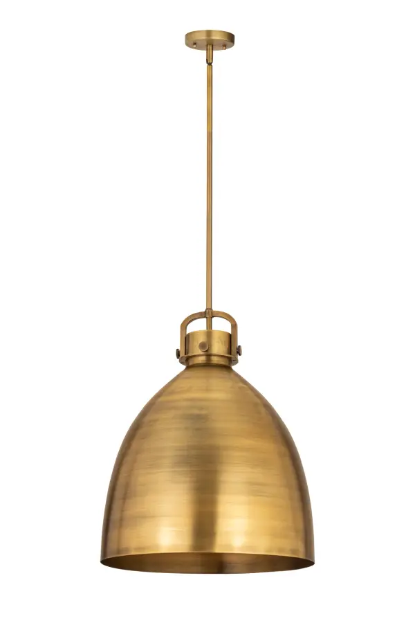 The Newton Bell is a modern industrial collection that incorporates exceptional architectural details with a beautiful globe shaped shade.  The iconic Bell shaped shade is available in either glass or heavy spun metal, making this collection perfect for creating a truly exceptional space.