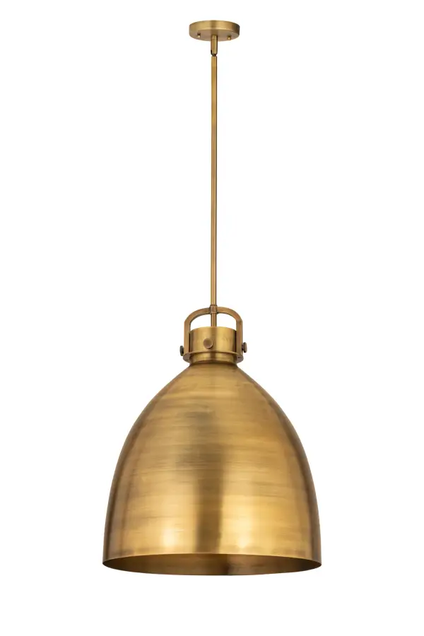 The Newton Bell is a modern industrial collection that incorporates exceptional architectural details with a beautiful globe shaped shade.  The iconic Bell shaped shade is available in either glass or heavy spun metal, making this collection perfect for creating a truly exceptional space.