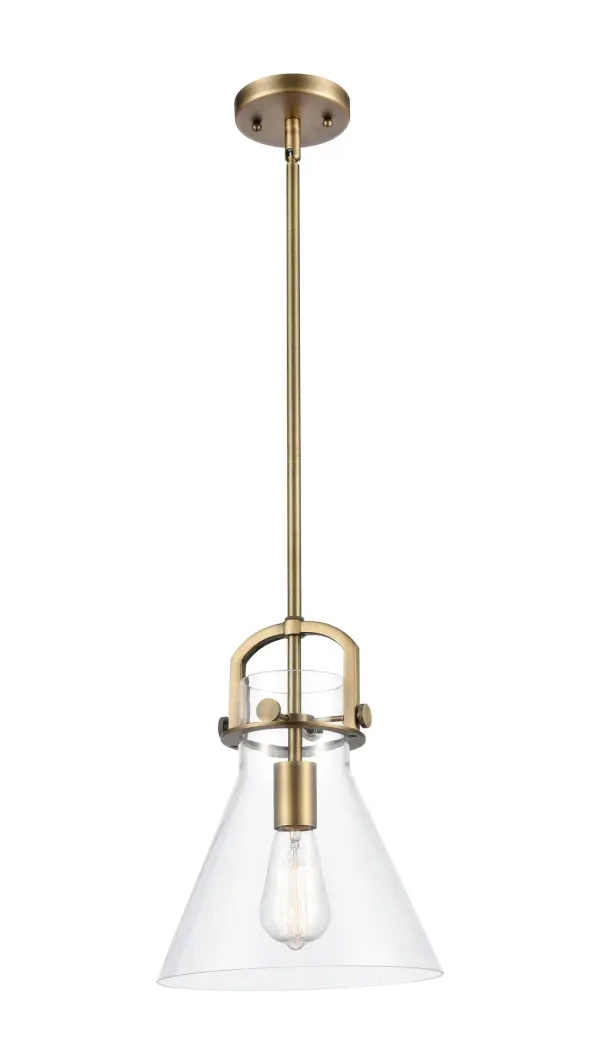 The Newton Cone is a modern industrial collection that incorporates exceptional architectural details and an equally striking cone shaped shade. The geometric shape of the glass or metal shade give this collection a charming and timeless presence. For a kitchen light choice that stands out, look no further than the Newton Cone pendant.