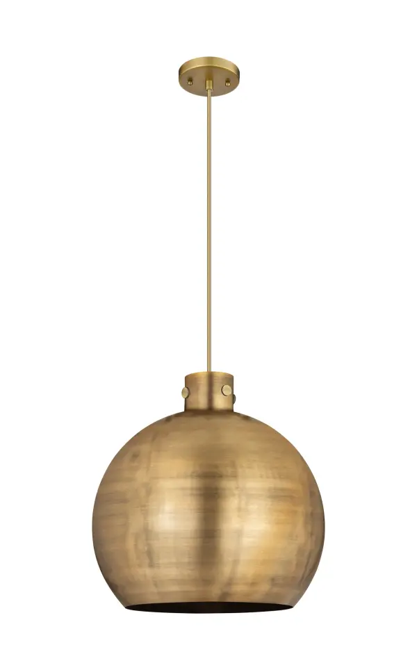 The Newton Sphere is a modern industrial collection that incorporates exceptional architectural details with a beautiful globe shaped shade. The iconic sphere shaped shade is available in either glass or heavy spun metal, making this collection perfect for creating a truly exceptional space.