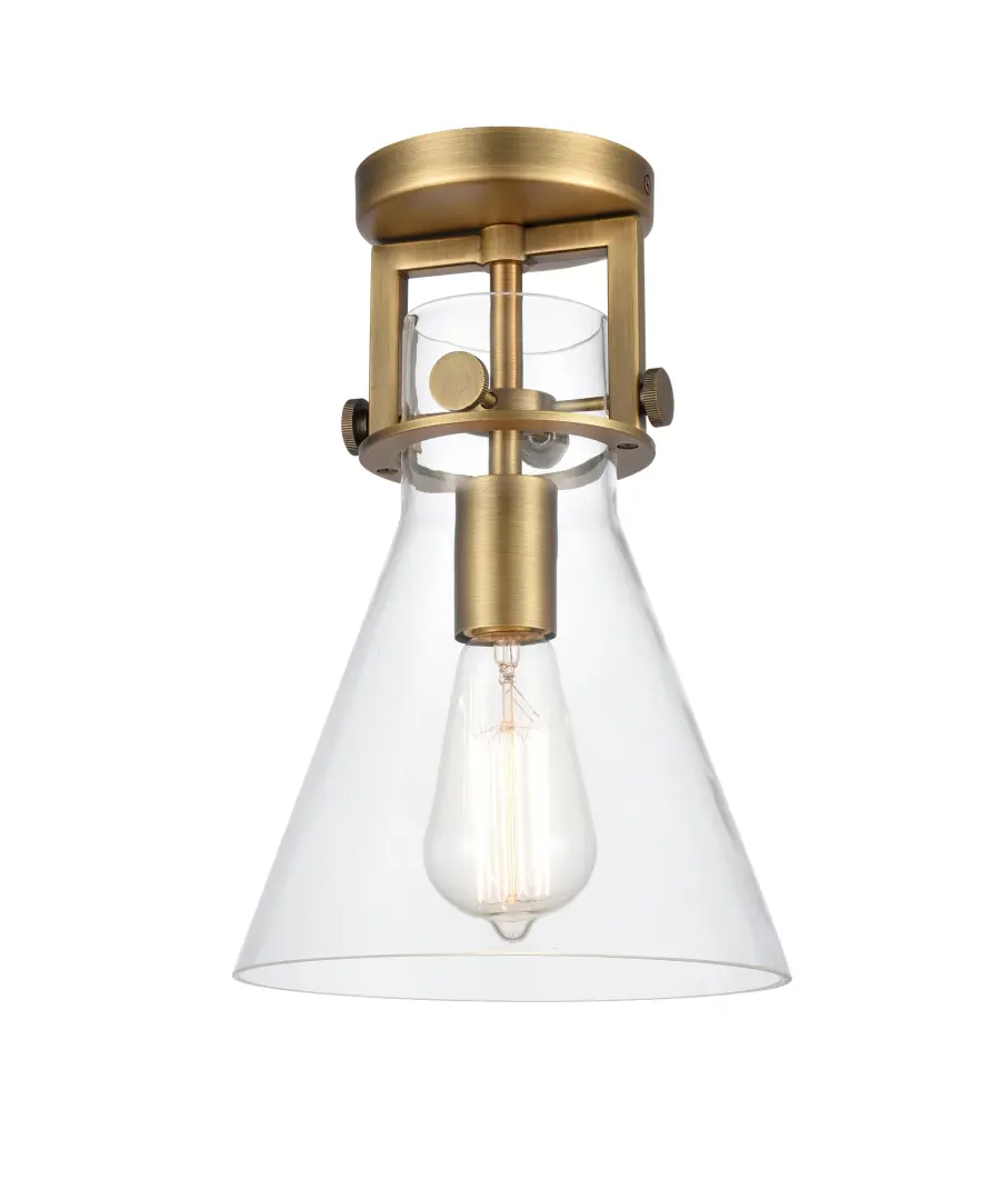 Newton Cone - Brushed Brass - Flush Mount - Image 1