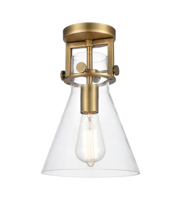 The Newton Cone is a modern industrial collection that incorporates exceptional architectural details and an equally striking cone shaped shade.  The geometric shape of the glass or metal shade give this collection a charming and timeless presence.