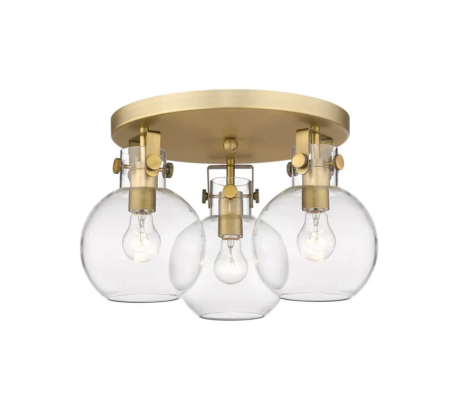 Newton Sphere - Brushed Brass - Flush Mount - Image 1
