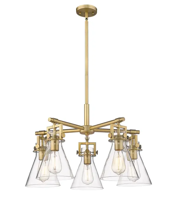 Newton Cone - Brushed Brass - Chandelier - Image 1