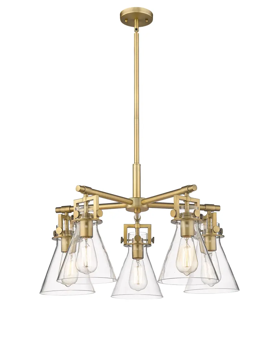 Newton Cone - Brushed Brass - Chandelier - Image 1