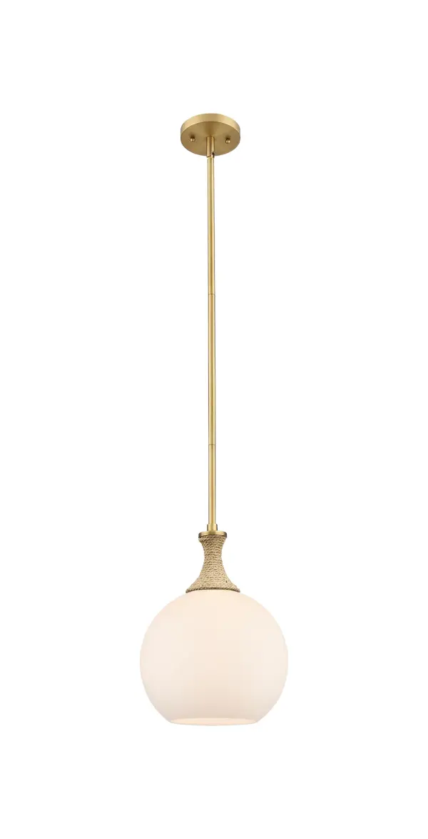 The Astor stands out with its intricate stem, available in detailed metal or rope designs, offering a refined balance between rustic charm and modern elegance. Its globe shade effortlessly adds texture and depth to any room.