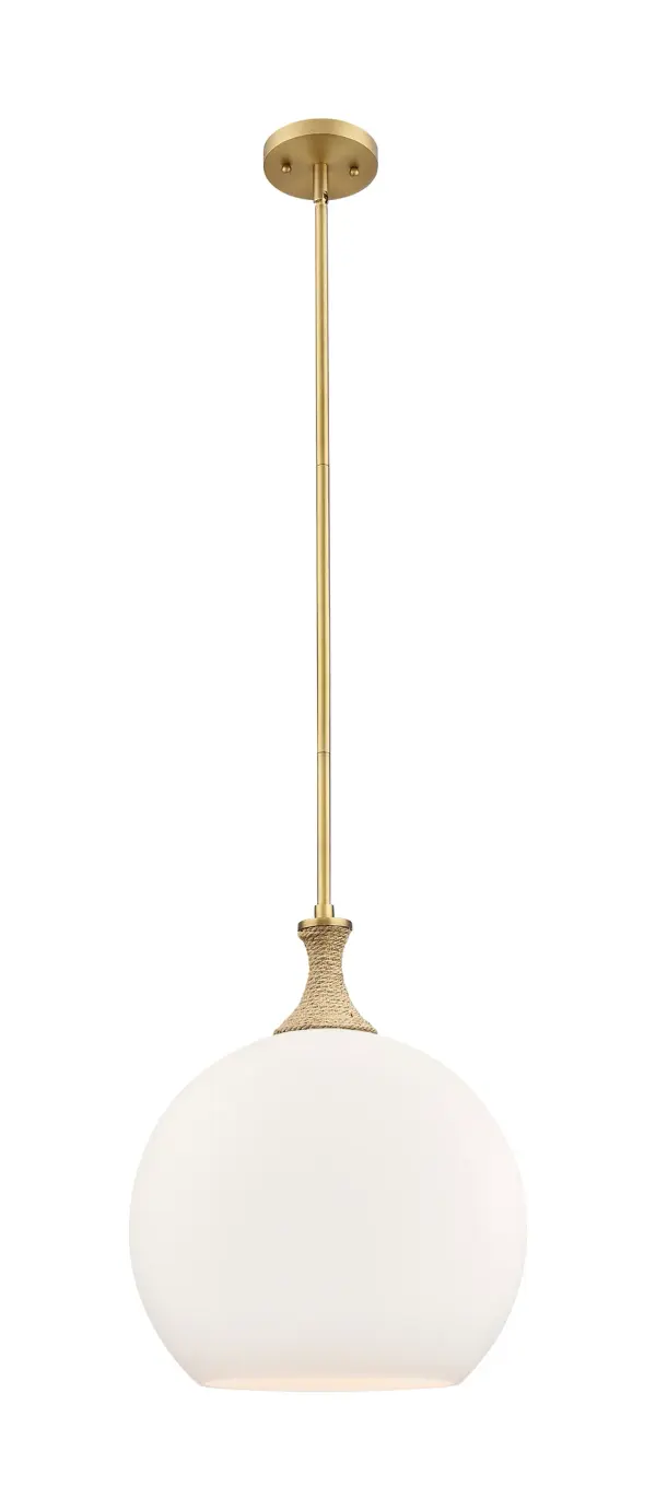The Astor stands out with its intricate stem, available in detailed metal or rope designs, offering a refined balance between rustic charm and modern elegance. Its globe shade effortlessly adds texture and depth to any room.