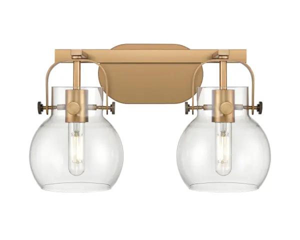 Pilaster II Sphere offers graceful and timeless design through the classic arch of the metal frame which secures the globe-shaped glass shade.  The attractive form of the glass combined with the beautiful metalwork elevates the look of any space.