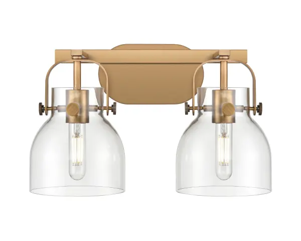 The Pilaster II Bell delivers an elegant twist on modern industrial lighting and incorporates exceptional architectural details and classic bell shaped shade.  The delicately curved glass shade complements the clean lines of this chic line of fixtures.
