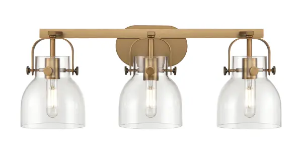 The Pilaster II Bell delivers an elegant twist on modern industrial lighting and incorporates exceptional architectural details and classic bell shaped shade.  The delicately curved glass shade complements the clean lines of this chic line of fixtures.