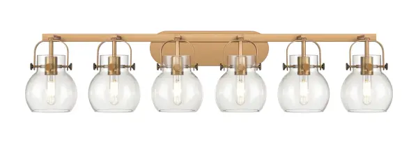 Pilaster II Sphere offers graceful and timeless design through the classic arch of the metal frame which secures the globe-shaped glass shade.  The attractive form of the glass combined with the beautiful metalwork elevates the look of any space.