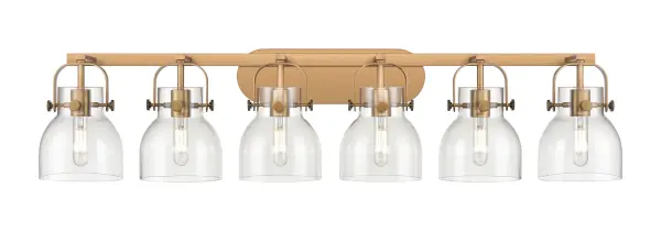 The Pilaster II Bell delivers an elegant twist on modern industrial lighting and incorporates exceptional architectural details and classic bell shaped shade.  The delicately curved glass shade complements the clean lines of this chic line of fixtures.