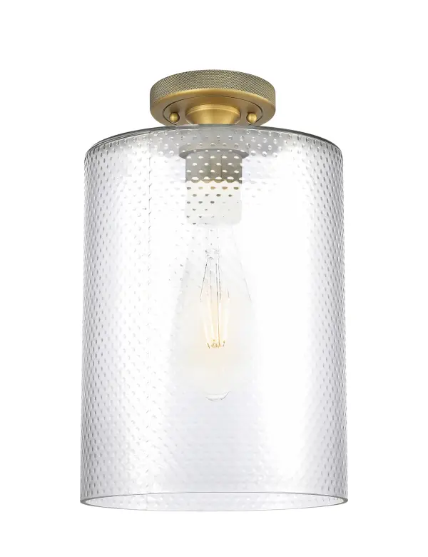 Details abound in the Crown Point Collection with an industrial take on modern sophistication. This stunning line of fixtures features cylindrical glass set in an updated restoration style frame with intricate knurling detail on the sockets, canopy, and finials.