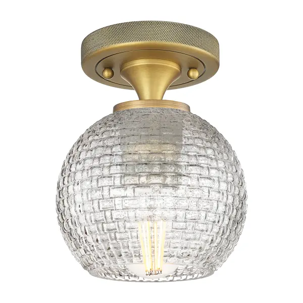 Details abound in the Crown Point Collection with an industrial take on modern sophistication. This stunning line of fixtures features cylindrical glass set in an updated restoration style frame with intricate knurling detail on the sockets, canopy, and finials.