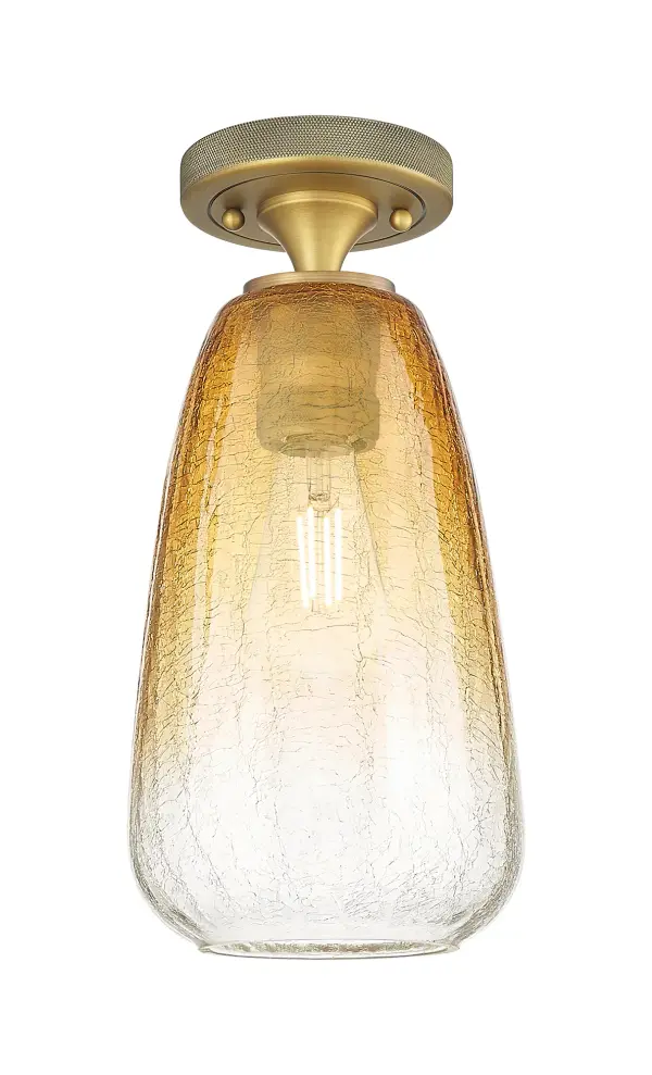 Details abound in the Crown Point Collection with an industrial take on modern sophistication. This stunning line of fixtures features cylindrical glass set in an updated restoration style frame with intricate knurling detail on the sockets, canopy, and finials.