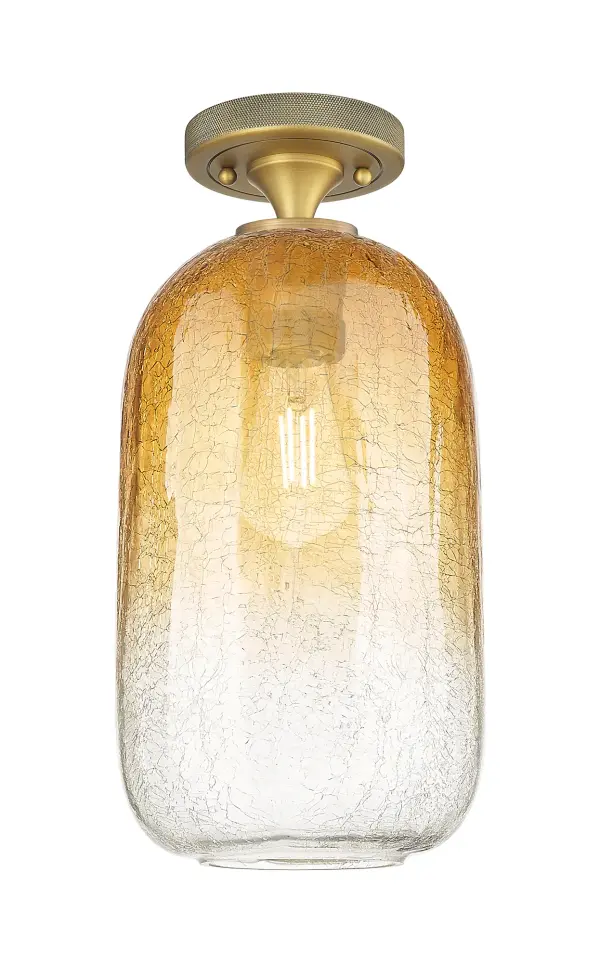 Details abound in the Crown Point Collection with an industrial take on modern sophistication. This stunning line of fixtures features cylindrical glass set in an updated restoration style frame with intricate knurling detail on the sockets, canopy, and finials.