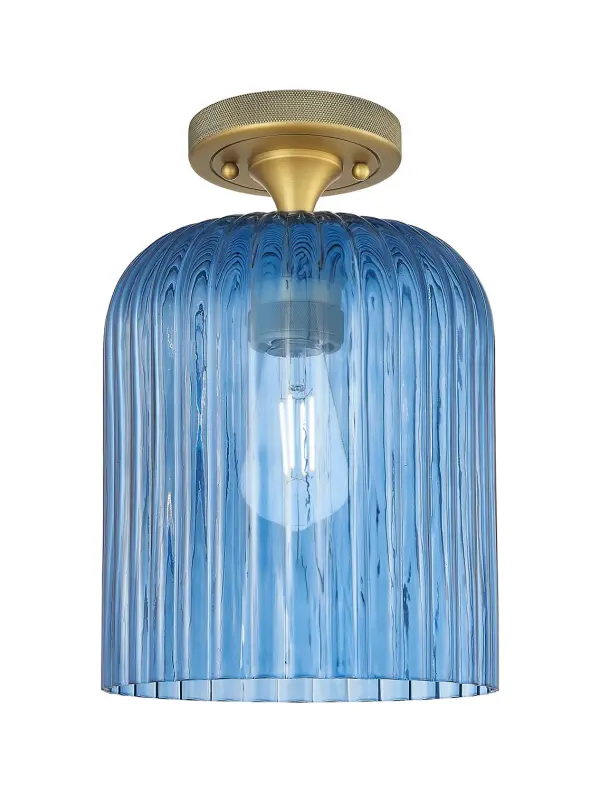 Details abound in the Crown Point Collection with an industrial take on modern sophistication. This stunning line of fixtures features cylindrical glass set in an updated restoration style frame with intricate knurling detail on the sockets, canopy, and finials.