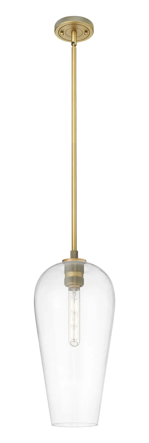 Details abound in the Crown Point Collection with an industrial take on modern sophistication. This stunning line of fixtures features cylindrical glass set in an updated restoration style frame with intricate knurling detail on the sockets, canopy, and finials.