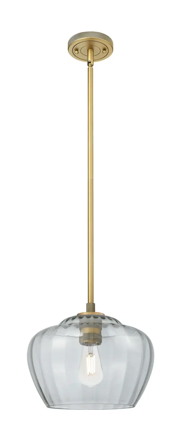 Details abound in the Crown Point Collection with an industrial take on modern sophistication. This stunning line of fixtures features cylindrical glass set in an updated restoration style frame with intricate knurling detail on the sockets, canopy, and finials.