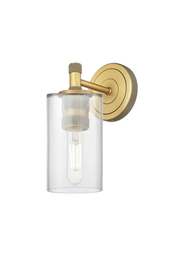 Details abound in the Crown Point Collection with an industrial take on modern sophistication. This stunning line of fixtures features cylindrical glass set in an updated restoration style frame with intricate knurling detail on the sockets, canopy, and finials. - alternate view