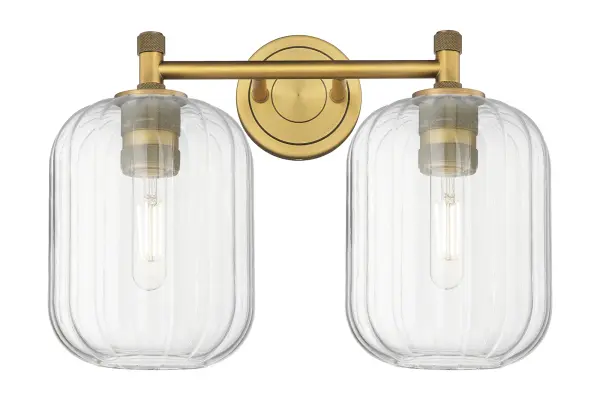 Details abound in the Crown Point Collection with an industrial take on modern sophistication. This stunning line of fixtures features cylindrical glass set in an updated restoration style frame with intricate knurling detail on the sockets, canopy, and finials. - alternate view