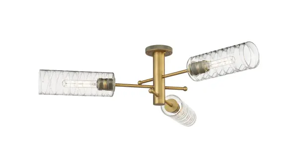 Details abound in the Crown Point Collection with an industrial take on modern sophistication. This stunning line of fixtures features cylindrical glass set in an updated restoration style frame with intricate knurling detail on the sockets, canopy, and finials.