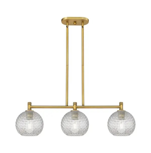 Details abound in the Crown Point Collection with an industrial take on modern sophistication. This stunning line of fixtures features cylindrical glass set in an updated restoration style frame with intricate knurling detail on the sockets, canopy, and finials.