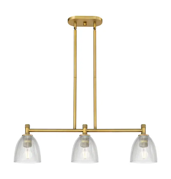 Details abound in the Crown Point Collection with an industrial take on modern sophistication. This stunning line of fixtures features cylindrical glass set in an updated restoration style frame with intricate knurling detail on the sockets, canopy, and finials.
