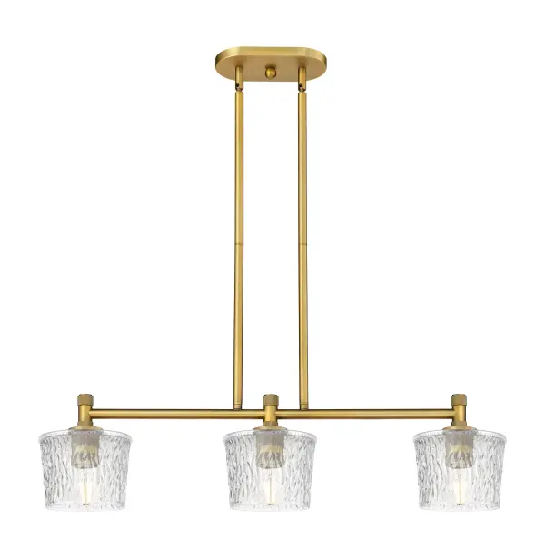 Details abound in the Crown Point Collection with an industrial take on modern sophistication. This stunning line of fixtures features cylindrical glass set in an updated restoration style frame with intricate knurling detail on the sockets, canopy, and finials.