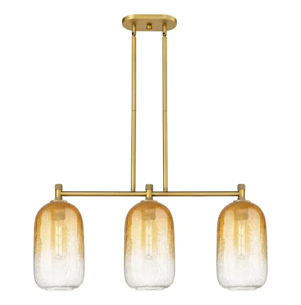 Details abound in the Crown Point Collection with an industrial take on modern sophistication. This stunning line of fixtures features cylindrical glass set in an updated restoration style frame with intricate knurling detail on the sockets, canopy, and finials.