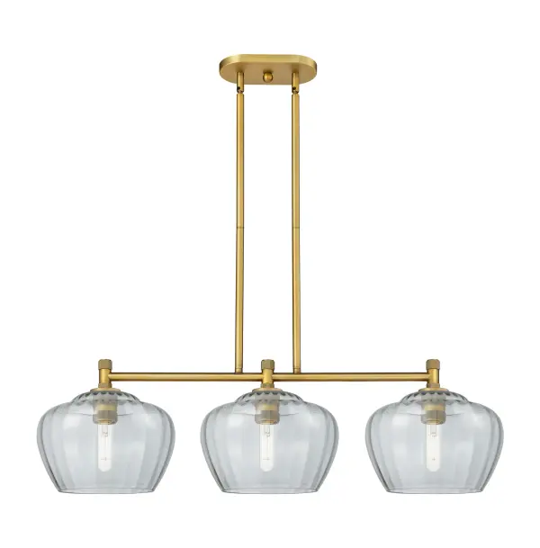 Details abound in the Crown Point Collection with an industrial take on modern sophistication. This stunning line of fixtures features cylindrical glass set in an updated restoration style frame with intricate knurling detail on the sockets, canopy, and finials.
