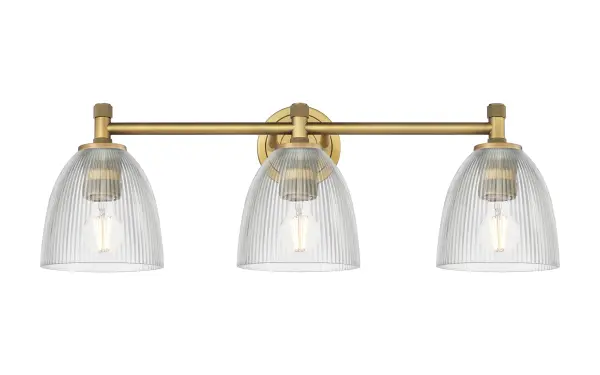 Details abound in the Crown Point Collection with an industrial take on modern sophistication. This stunning line of fixtures features cylindrical glass set in an updated restoration style frame with intricate knurling detail on the sockets, canopy, and finials. - alternate view