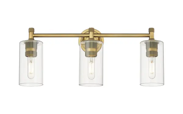 Details abound in the Crown Point Collection with an industrial take on modern sophistication. This stunning line of fixtures features cylindrical glass set in an updated restoration style frame with intricate knurling detail on the sockets, canopy, and finials.