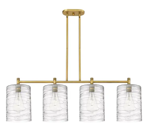Details abound in the Crown Point Collection with an industrial take on modern sophistication. This stunning line of fixtures features cylindrical glass set in an updated restoration style frame with intricate knurling detail on the sockets, canopy, and finials.