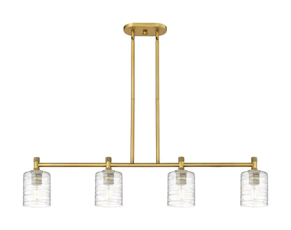 Details abound in the Crown Point Collection with an industrial take on modern sophistication. This stunning line of fixtures features cylindrical glass set in an updated restoration style frame with intricate knurling detail on the sockets, canopy, and finials.