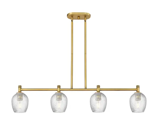 Details abound in the Crown Point Collection with an industrial take on modern sophistication. This stunning line of fixtures features cylindrical glass set in an updated restoration style frame with intricate knurling detail on the sockets, canopy, and finials.