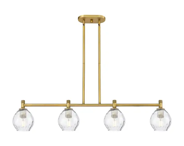 Details abound in the Crown Point Collection with an industrial take on modern sophistication. This stunning line of fixtures features cylindrical glass set in an updated restoration style frame with intricate knurling detail on the sockets, canopy, and finials.