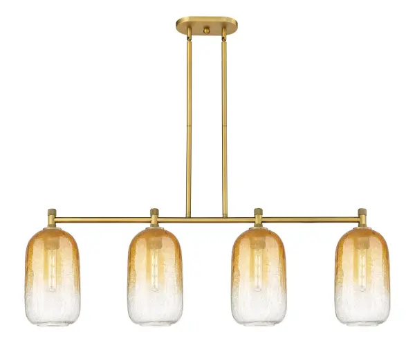 Details abound in the Crown Point Collection with an industrial take on modern sophistication. This stunning line of fixtures features cylindrical glass set in an updated restoration style frame with intricate knurling detail on the sockets, canopy, and finials.