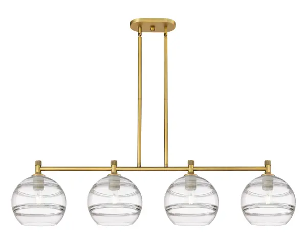 Details abound in the Crown Point Collection with an industrial take on modern sophistication. This stunning line of fixtures features cylindrical glass set in an updated restoration style frame with intricate knurling detail on the sockets, canopy, and finials.