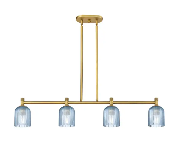 Details abound in the Crown Point Collection with an industrial take on modern sophistication. This stunning line of fixtures features cylindrical glass set in an updated restoration style frame with intricate knurling detail on the sockets, canopy, and finials.