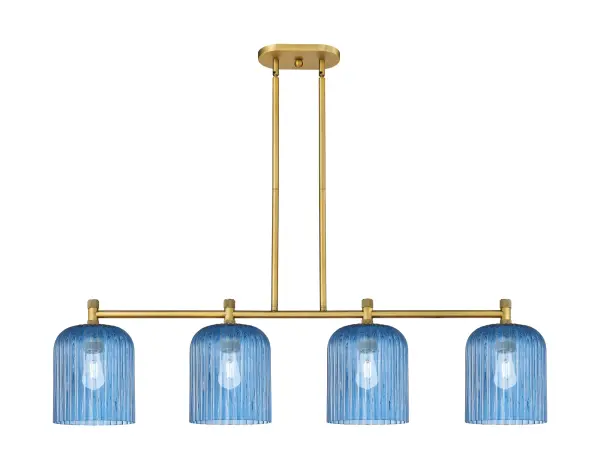 Details abound in the Crown Point Collection with an industrial take on modern sophistication. This stunning line of fixtures features cylindrical glass set in an updated restoration style frame with intricate knurling detail on the sockets, canopy, and finials.