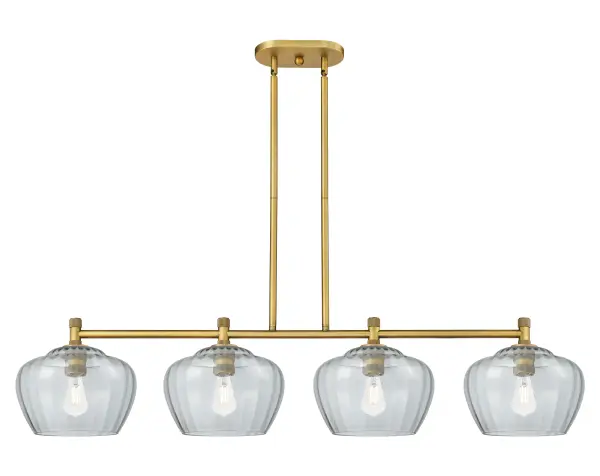 Details abound in the Crown Point Collection with an industrial take on modern sophistication. This stunning line of fixtures features cylindrical glass set in an updated restoration style frame with intricate knurling detail on the sockets, canopy, and finials.