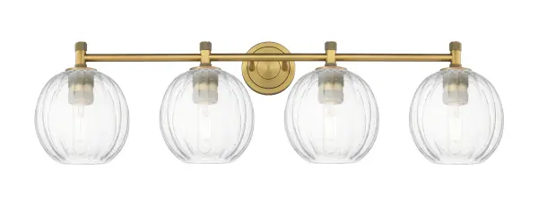 Details abound in the Crown Point Collection with an industrial take on modern sophistication. This stunning line of fixtures features cylindrical glass set in an updated restoration style frame with intricate knurling detail on the sockets, canopy, and finials. - alternate view