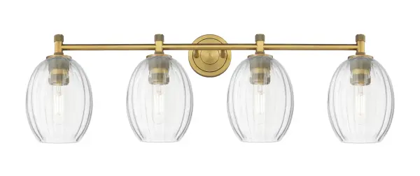 Details abound in the Crown Point Collection with an industrial take on modern sophistication. This stunning line of fixtures features cylindrical glass set in an updated restoration style frame with intricate knurling detail on the sockets, canopy, and finials. - alternate view