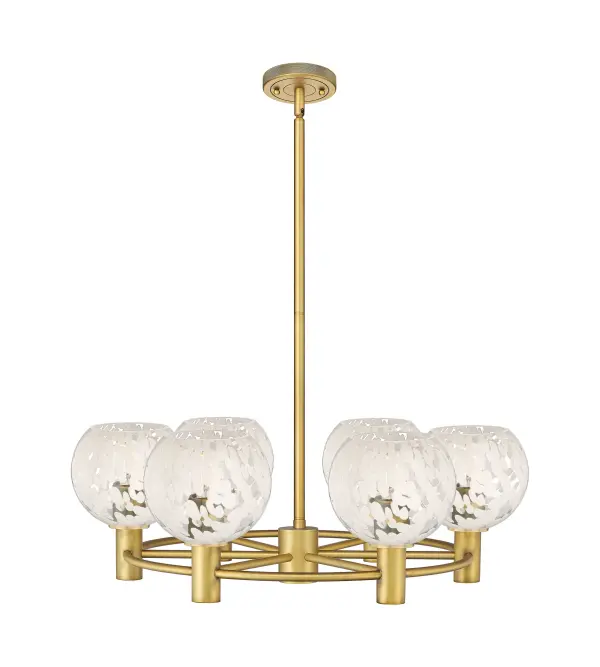 Details abound in the Crown Point Collection with an industrial take on modern sophistication. This stunning line of fixtures features cylindrical glass set in an updated restoration style frame with intricate knurling detail on the sockets, canopy, and finials.