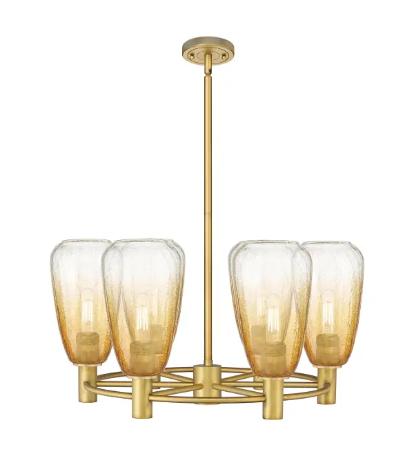 Details abound in the Crown Point Collection with an industrial take on modern sophistication. This stunning line of fixtures features cylindrical glass set in an updated restoration style frame with intricate knurling detail on the sockets, canopy, and finials.