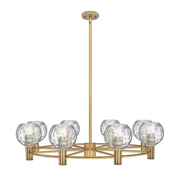 Details abound in the Crown Point Collection with an industrial take on modern sophistication. This stunning line of fixtures features cylindrical glass set in an updated restoration style frame with intricate knurling detail on the sockets, canopy, and finials.